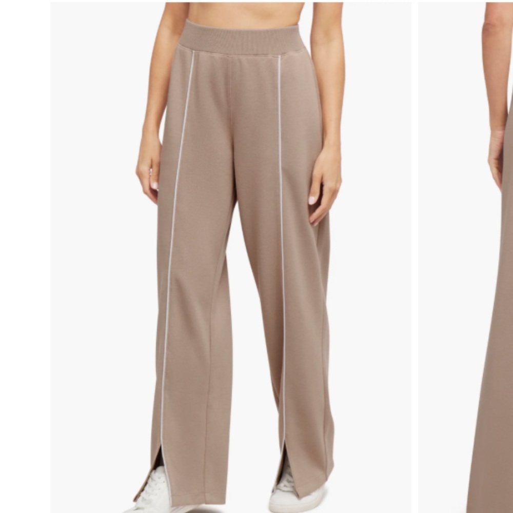 Spanx Airpique AirEssentials Luxe Straight Leg Nude Beige Lounge Pants Joggers